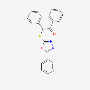 2-{[5-(4-methylphenyl)-1,3,4-oxadiazol-2-yl]thio}-1,2-diphenylethanone