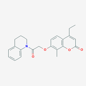 molecular formula C23H23NO4 B4014025 7-[2-(3,4-dihydro-1(2H)-quinolinyl)-2-oxoethoxy]-4-ethyl-8-methyl-2H-chromen-2-one 
