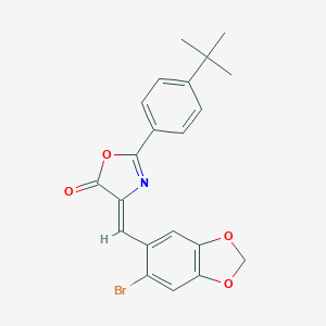 molecular formula C21H18BrNO4 B401403 4-[(6-bromo-1,3-benzodioxol-5-yl)methylene]-2-(4-tert-butylphenyl)-1,3-oxazol-5(4H)-one 