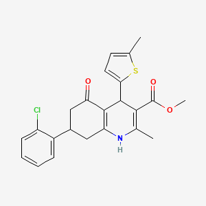 molecular formula C23H22ClNO3S B4014044 methyl 7-(2-chlorophenyl)-2-methyl-4-(5-methyl-2-thienyl)-5-oxo-1,4,5,6,7,8-hexahydro-3-quinolinecarboxylate 