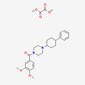 molecular formula C27H34N2O7 B4014071 1-(3,4-dimethoxybenzoyl)-4-(4-phenylcyclohexyl)piperazine oxalate 