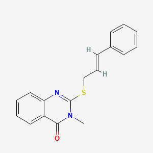 molecular formula C18H16N2OS B4014078 3-methyl-2-[(3-phenyl-2-propen-1-yl)thio]-4(3H)-quinazolinone 