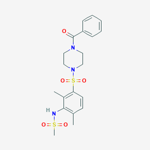 molecular formula C20H25N3O5S2 B4014079 N-{3-[(4-benzoyl-1-piperazinyl)sulfonyl]-2,6-dimethylphenyl}methanesulfonamide 