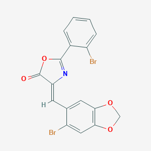 molecular formula C17H9Br2NO4 B401409 4-[(6-bromo-1,3-benzodioxol-5-yl)methylene]-2-(2-bromophenyl)-1,3-oxazol-5(4H)-one 