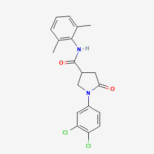 molecular formula C19H18Cl2N2O2 B4014107 1-(3,4-dichlorophenyl)-N-(2,6-dimethylphenyl)-5-oxo-3-pyrrolidinecarboxamide 