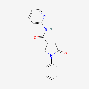 molecular formula C16H15N3O2 B4014125 5-oxo-1-phenyl-N-2-pyridinyl-3-pyrrolidinecarboxamide CAS No. 332065-13-1