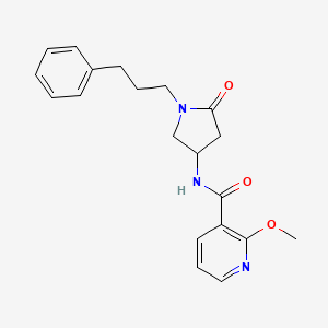 molecular formula C20H23N3O3 B4014131 2-methoxy-N-[5-oxo-1-(3-phenylpropyl)-3-pyrrolidinyl]nicotinamide 