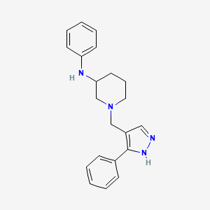 molecular formula C21H24N4 B4014137 N-phenyl-1-[(3-phenyl-1H-pyrazol-4-yl)methyl]-3-piperidinamine 