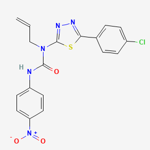 molecular formula C18H14ClN5O3S B4014145 N-allyl-N-[5-(4-chlorophenyl)-1,3,4-thiadiazol-2-yl]-N'-(4-nitrophenyl)urea 