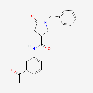 molecular formula C20H20N2O3 B4014147 N-(3-acetylphenyl)-1-benzyl-5-oxo-3-pyrrolidinecarboxamide 