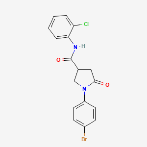 molecular formula C17H14BrClN2O2 B4014160 1-(4-bromophenyl)-N-(2-chlorophenyl)-5-oxo-3-pyrrolidinecarboxamide 