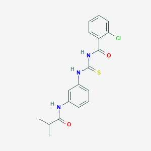 molecular formula C18H18ClN3O2S B4014167 2-chloro-N-({[3-(isobutyrylamino)phenyl]amino}carbonothioyl)benzamide 