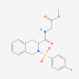 molecular formula C19H19FN2O5S B4014169 methyl N-({2-[(4-fluorophenyl)sulfonyl]-1,2,3,4-tetrahydro-3-isoquinolinyl}carbonyl)glycinate 