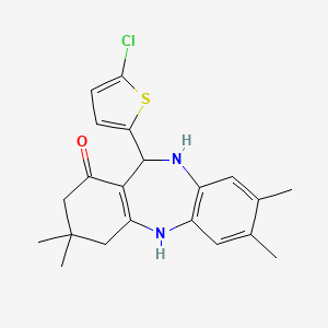 molecular formula C21H23ClN2OS B4014177 11-(5-chloro-2-thienyl)-3,3,7,8-tetramethyl-2,3,4,5,10,11-hexahydro-1H-dibenzo[b,e][1,4]diazepin-1-one 