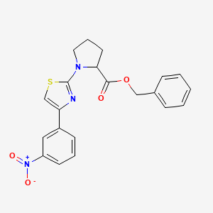 molecular formula C21H19N3O4S B4014186 benzyl 1-[4-(3-nitrophenyl)-1,3-thiazol-2-yl]prolinate 