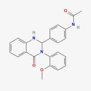 molecular formula C23H21N3O3 B4014191 N-{4-[3-(2-methoxyphenyl)-4-oxo-1,2,3,4-tetrahydro-2-quinazolinyl]phenyl}acetamide 