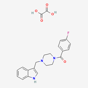 molecular formula C22H22FN3O5 B4014205 3-{[4-(4-fluorobenzoyl)-1-piperazinyl]methyl}-1H-indole oxalate 