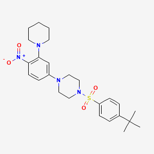 molecular formula C25H34N4O4S B4014214 1-[(4-tert-butylphenyl)sulfonyl]-4-[4-nitro-3-(1-piperidinyl)phenyl]piperazine 