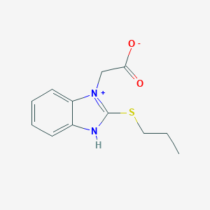 molecular formula C12H14N2O2S B401422 2-(2-propylsulfanyl-3H-benzimidazol-1-ium-1-yl)acetate 