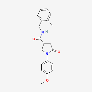 molecular formula C20H22N2O3 B4014237 1-(4-methoxyphenyl)-N-(2-methylbenzyl)-5-oxo-3-pyrrolidinecarboxamide 