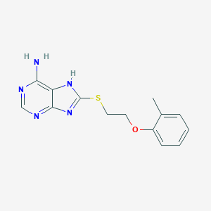 molecular formula C14H15N5OS B401424 8-{[2-(2-methylphenoxy)ethyl]sulfanyl}-9H-purin-6-amine 
