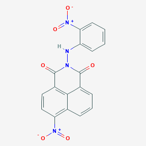 molecular formula C18H10N4O6 B401425 6-nitro-2-{2-nitroanilino}-1H-benzo[de]isoquinoline-1,3(2H)-dione 