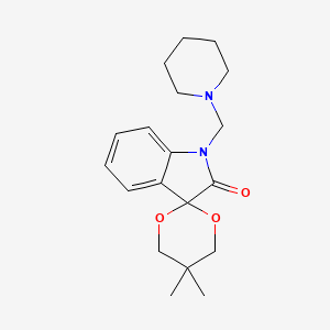 molecular formula C19H26N2O3 B4014261 5,5-dimethyl-1'-(1-piperidinylmethyl)spiro[1,3-dioxane-2,3'-indol]-2'(1'H)-one 