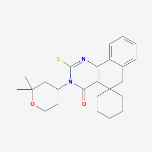 3-(2,2-dimethyloxan-4-yl)-2-methylsulfanylspiro[6H-benzo[h]quinazoline-5,1'-cyclohexane]-4-one