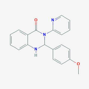 molecular formula C20H17N3O2 B4014296 2-(4-methoxyphenyl)-3-(2-pyridinyl)-2,3-dihydro-4(1H)-quinazolinone 