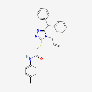 molecular formula C27H26N4OS B4014298 2-{[4-allyl-5-(diphenylmethyl)-4H-1,2,4-triazol-3-yl]thio}-N-(4-methylphenyl)acetamide 