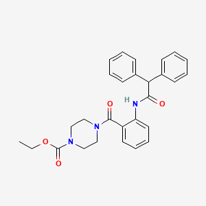 molecular formula C28H29N3O4 B4014299 ethyl 4-{2-[(diphenylacetyl)amino]benzoyl}-1-piperazinecarboxylate 