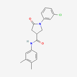 molecular formula C19H19ClN2O2 B4014303 1-(3-chlorophenyl)-N-(3,4-dimethylphenyl)-5-oxo-3-pyrrolidinecarboxamide 