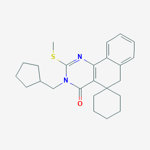 molecular formula C24H30N2OS B401431 3-(cyclopentylmethyl)-2-methylsulfanylspiro[6H-benzo[h]quinazoline-5,1'-cyclohexane]-4-one CAS No. 329219-01-4