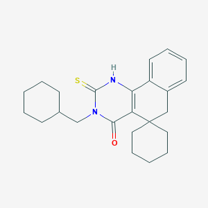 molecular formula C24H30N2OS B401432 3-(cyclohexylmethyl)-2-thioxo-2,3,5,6-tetrahydro-4(1H)-oxospiro(benzo[h]quinazoline5,1'-cyclohexane) CAS No. 286000-59-7