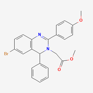 molecular formula C24H21BrN2O3 B4014345 methyl [6-bromo-2-(4-methoxyphenyl)-4-phenyl-3(4H)-quinazolinyl]acetate 