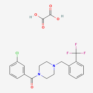 molecular formula C21H20ClF3N2O5 B4014366 1-(3-chlorobenzoyl)-4-[2-(trifluoromethyl)benzyl]piperazine oxalate 