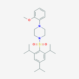 molecular formula C26H38N2O3S B401439 1-[2-(Methyloxy)phenyl]-4-{[2,4,6-tris(1-methylethyl)phenyl]sulfonyl}piperazine 