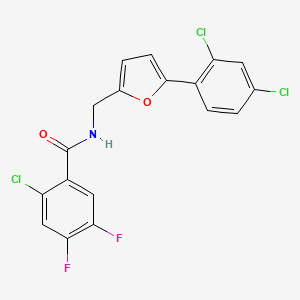 molecular formula C18H10Cl3F2NO2 B4014394 2-chloro-N-{[5-(2,4-dichlorophenyl)-2-furyl]methyl}-4,5-difluorobenzamide 