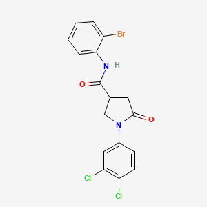 N-(2-bromophenyl)-1-(3,4-dichlorophenyl)-5-oxo-3-pyrrolidinecarboxamide