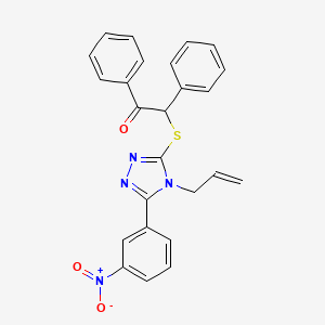 molecular formula C25H20N4O3S B4014411 2-{[4-allyl-5-(3-nitrophenyl)-4H-1,2,4-triazol-3-yl]thio}-1,2-diphenylethanone 