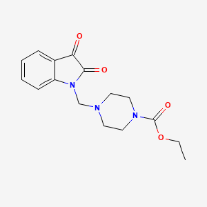 molecular formula C16H19N3O4 B4014424 ethyl 4-[(2,3-dioxo-2,3-dihydro-1H-indol-1-yl)methyl]-1-piperazinecarboxylate 