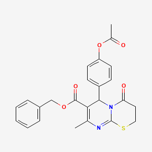 molecular formula C24H22N2O5S B4014435 benzyl 6-[4-(acetyloxy)phenyl]-8-methyl-4-oxo-3,4-dihydro-2H,6H-pyrimido[2,1-b][1,3]thiazine-7-carboxylate 
