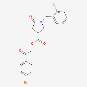 molecular formula C20H17BrClNO4 B4014447 2-(4-bromophenyl)-2-oxoethyl 1-(2-chlorobenzyl)-5-oxo-3-pyrrolidinecarboxylate 