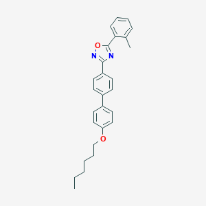 molecular formula C27H28N2O2 B401446 3-[4'-(Hexyloxy)biphenyl-4-yl]-5-(2-methylphenyl)-1,2,4-oxadiazole 