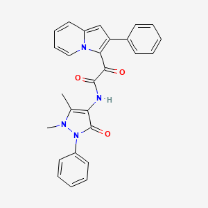 molecular formula C27H22N4O3 B4014469 N-(1,5-dimethyl-3-oxo-2-phenyl-2,3-dihydro-1H-pyrazol-4-yl)-2-oxo-2-(2-phenyl-3-indolizinyl)acetamide 