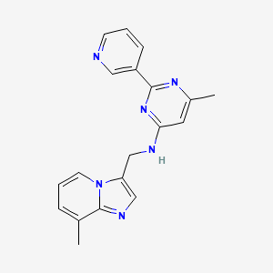 molecular formula C19H18N6 B4014473 6-methyl-N-[(8-methylimidazo[1,2-a]pyridin-3-yl)methyl]-2-pyridin-3-ylpyrimidin-4-amine 