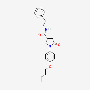 molecular formula C23H28N2O3 B4014501 1-(4-butoxyphenyl)-5-oxo-N-(2-phenylethyl)-3-pyrrolidinecarboxamide 