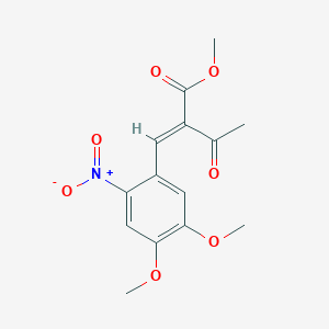 molecular formula C14H15NO7 B4014529 methyl 2-acetyl-3-(4,5-dimethoxy-2-nitrophenyl)acrylate 