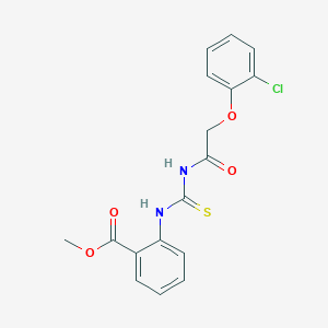molecular formula C17H15ClN2O4S B4014531 methyl 2-[({[(2-chlorophenoxy)acetyl]amino}carbonothioyl)amino]benzoate 
