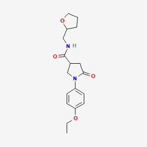 molecular formula C18H24N2O4 B4014540 1-(4-ethoxyphenyl)-5-oxo-N-(tetrahydro-2-furanylmethyl)-3-pyrrolidinecarboxamide 